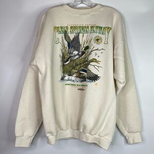 Vintage Tultex Clear Springs Flyway Waterfowl Crew Sweatshirt 2XL Grunge